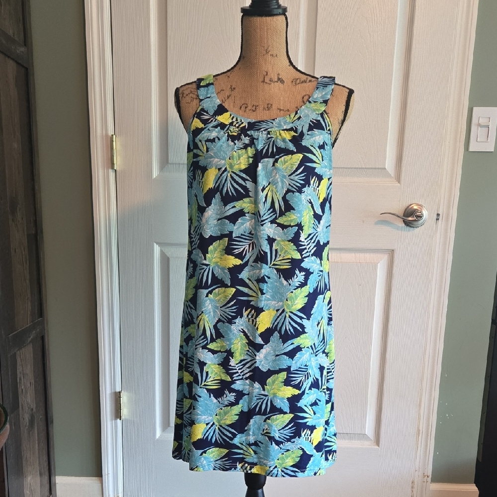 Tropical Print Midi Dress